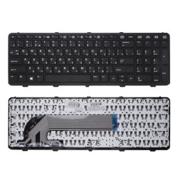 Клавиатура для ноутбука HP Probook 450 G1, 455 G1, 470 G1 Series. Плоский Enter. Черная, с черной рамкой. PN: SG-59300-XAA.