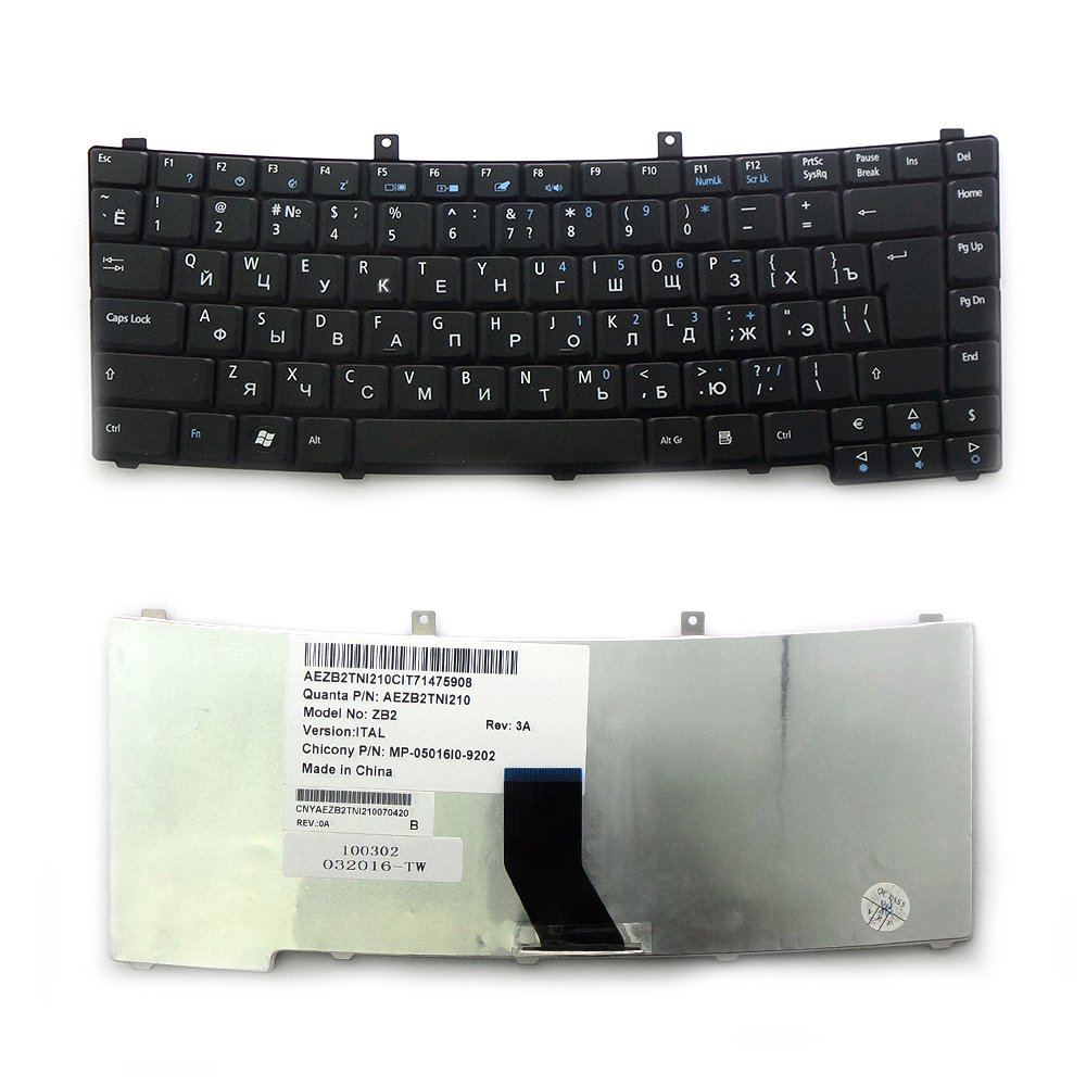 Купить оптом Клавиатура для ноутбука Acer TravelMate 2300, 2310, 2410, 4000, 8000 Series. Г-образный Enter. Черная, без рамки. PN: 90.4C507.00R