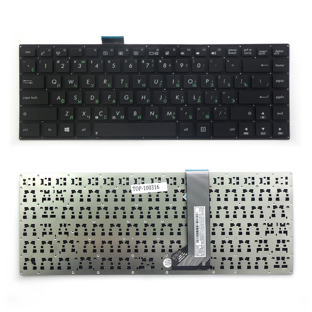 Купить оптом Клавиатура для ноутбука Asus F402, S400, X402 Series. Плоский Enter. Черная, без рамки. PN: MP-12F33US-9201.