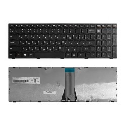 Клавиатура для ноутбука Lenovo IdeaPad G50-30, G50-45, G50-70 Series. Плоский Enter. Черная, с черной рамкой. PN: MP-13Q13US-686.