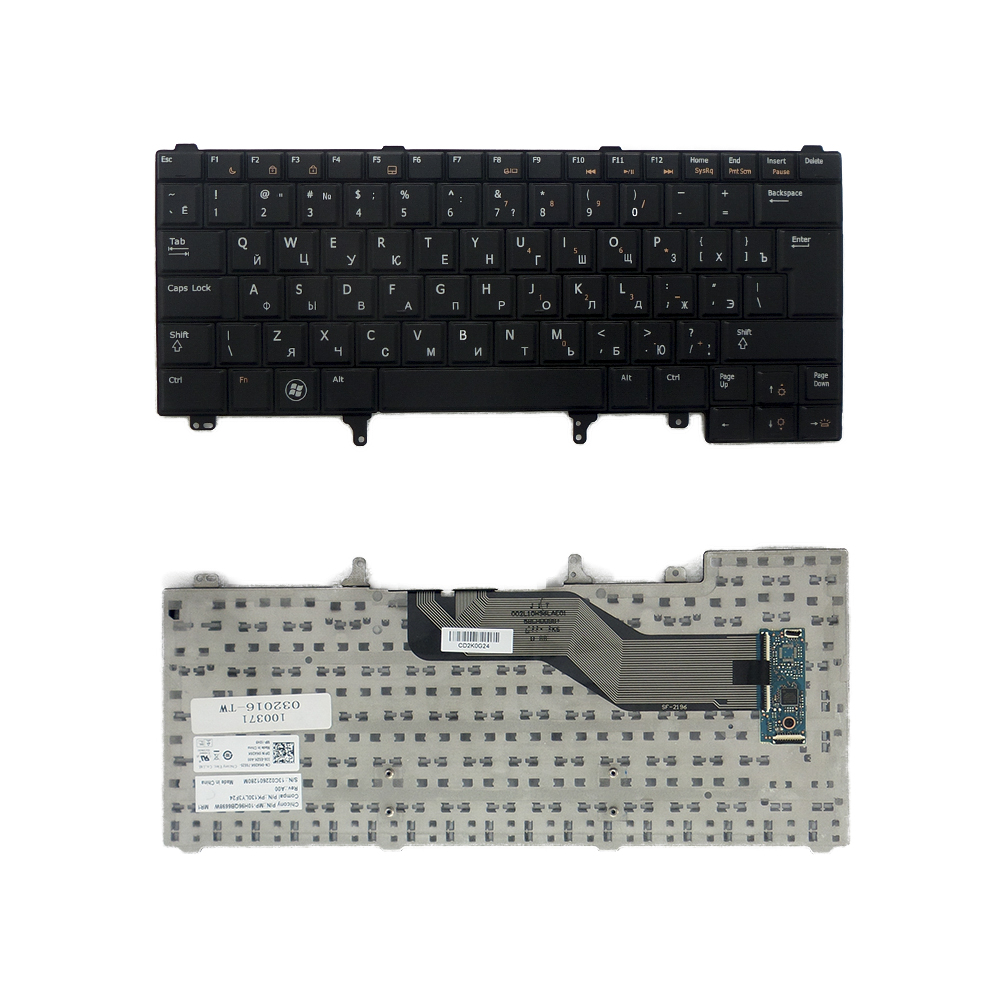 Купить оптом Клавиатура для ноутбука Dell Latitude 6430, E5420, E5430, E6230, E6320 Series. Г-образный Enter. Черная, без рамки. PN: 9Z.N5MBC.00R.