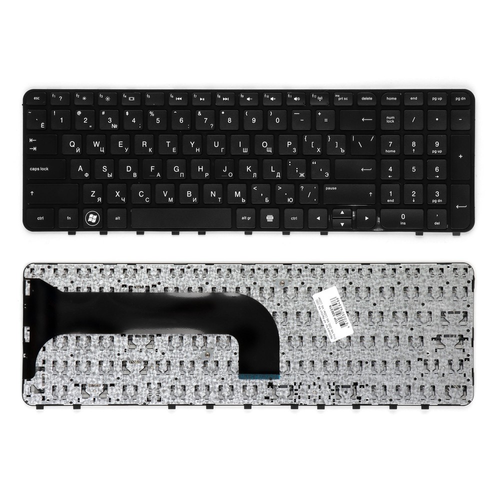 Купить оптом Клавиатура для ноутбука HP Pavilion M6-1000, Envy M6-1000, M6-1100er, M6-1220er Series. Плоский Enter. Черная, с черной рамкой. PN: PK130U92B06.
