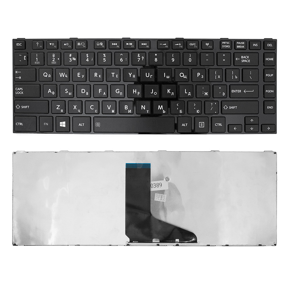 Купить оптом Клавиатура для ноутбука Toshiba Satellite C840, L830, L840, M845 Series. Плоский Enter. Черная, с черной рамкой. PN: 9Z.N7SSQ.001, AEBY3700120.