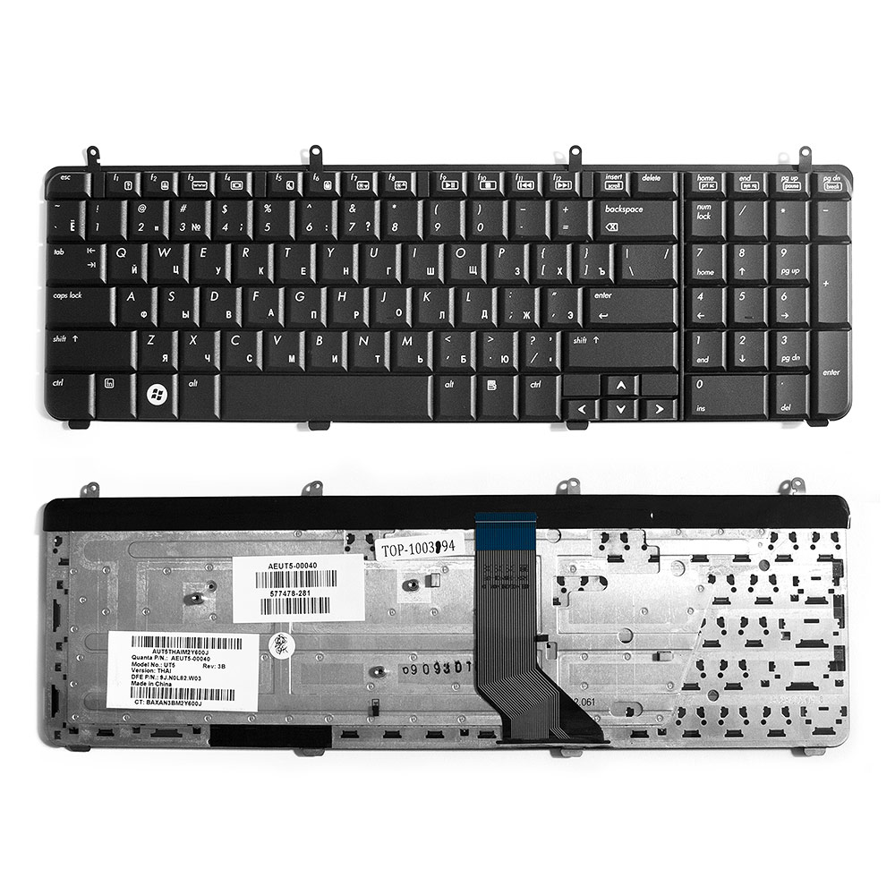 Купить оптом Клавиатура для ноутбука HP Pavilion DV7-2000, DV7T-2000 Series. Плоский Enter. Черная, без рамки. PN: NSK-H8W0R.