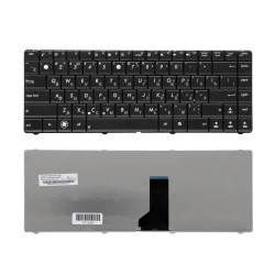 Клавиатура для ноутбука Asus K84, N43, P43E Series. Плоский Enter. Черная, без рамки. PN: 9Z.N6USU.00R.