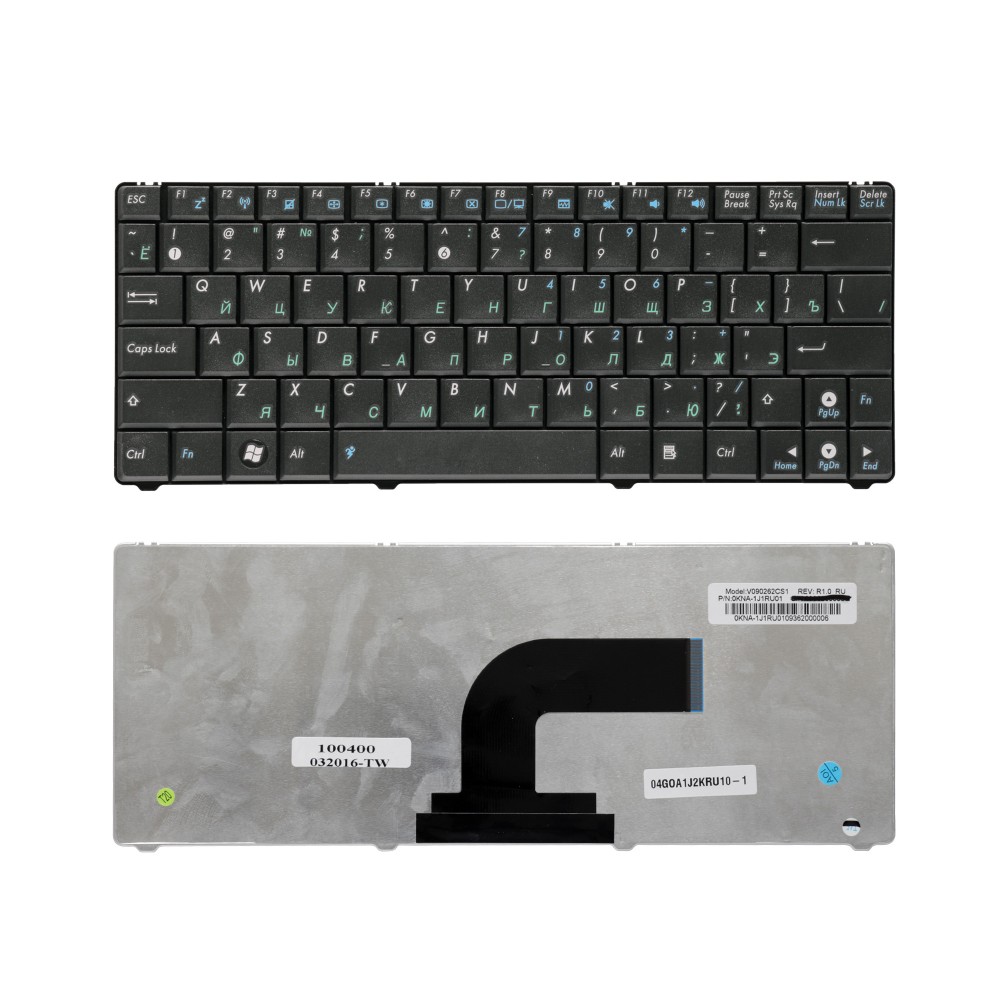 Купить оптом Клавиатура для ноутбука Asus N10, N10A, N10C, N10E, N10J, N10JC Series. Плоский Enter. Белая, без рамки. PN: V090262BS2.