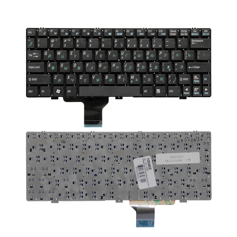 Купить оптом Клавиатура для ноутбука Asus Eee PC 1004DN Series. Плоский Enter. Черная, без рамки. PN: NSK-UDU01.