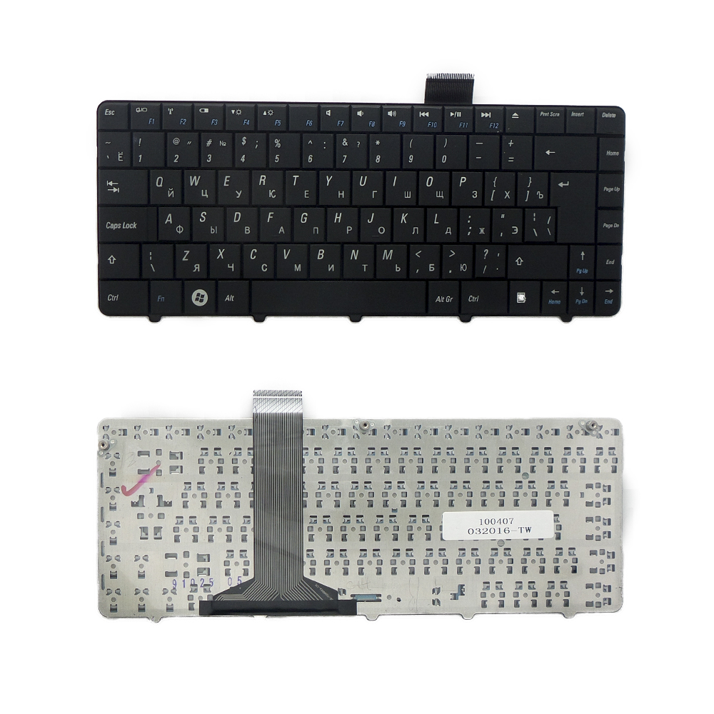 Купить оптом Клавиатура для ноутбука Dell Inspiron Mini 11, 11z, 1110 Series. Г-образный Enter. Черная, без рамки. PN: MP-09F23SU-698, 058TD8.
