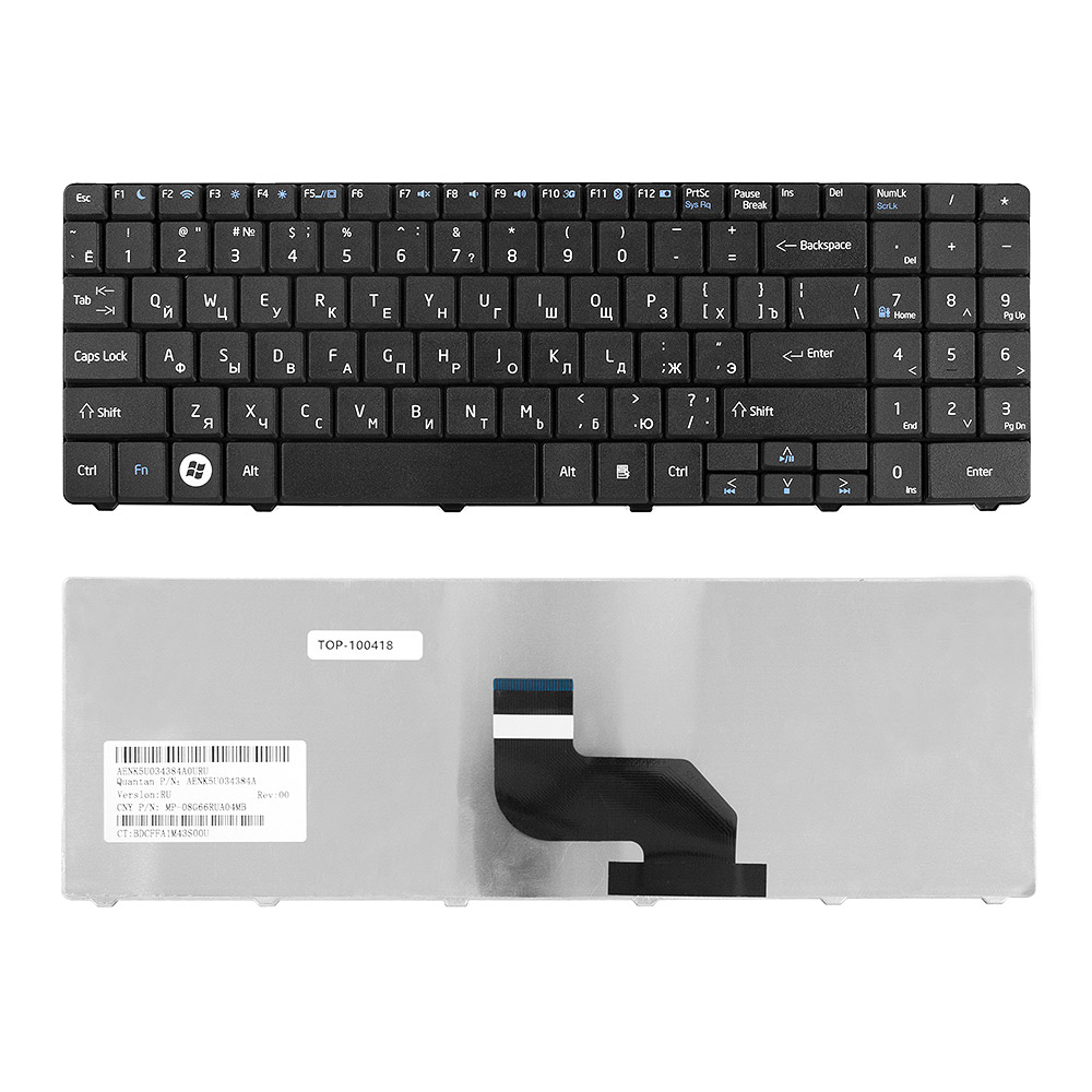 Купить оптом Клавиатура для ноутбука MSI CR640, CX640, A6400 Series. Плоский Enter. Черная, без рамки. PN: 0KN0-XV1US18.