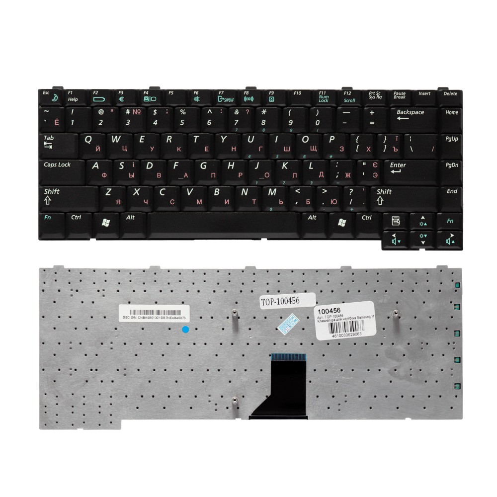 Купить оптом Клавиатура для ноутбука Samsung M40, M45 Series. Плоский Enter. Черная, без рамки. PN: BA59-01321C.