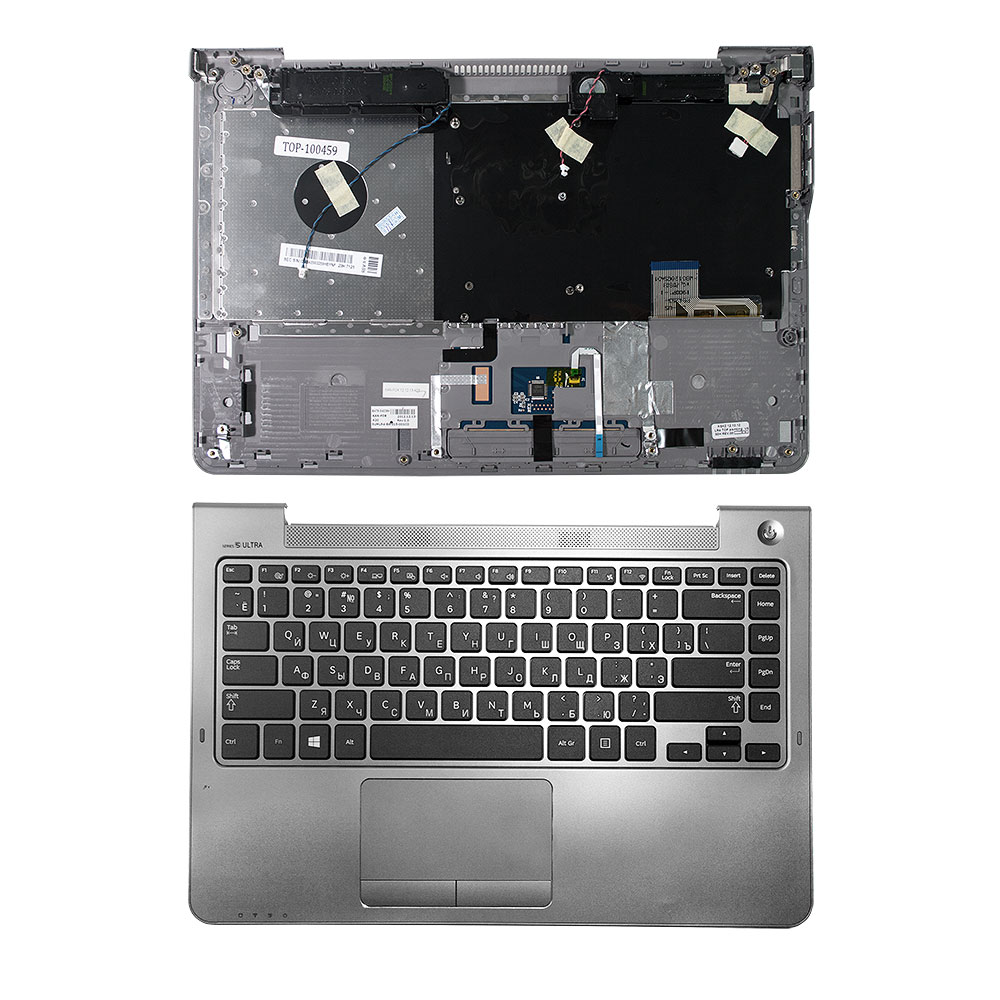 Купить оптом Клавиатура для ноутбука Samsung NP530U4B, NP530U4C, NP535U4C Series. Прямой Enter. Черная, с топкейсом.
