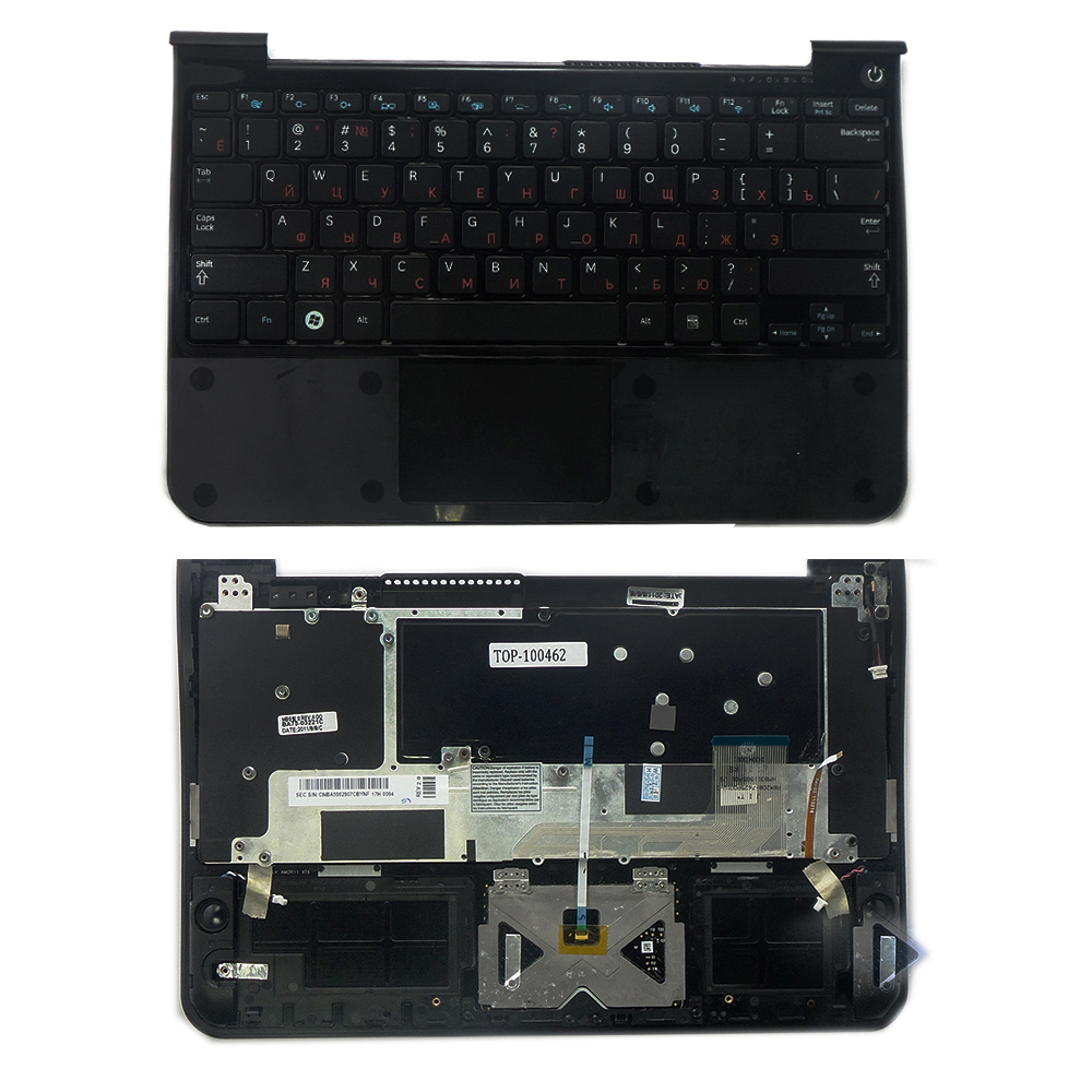 Купить оптом Клавиатура для ноутбука Samsung NP900X1A, NP900X1B Series. Плоский Enter. Черная, c топкейсом. PN: BA59-02907C.