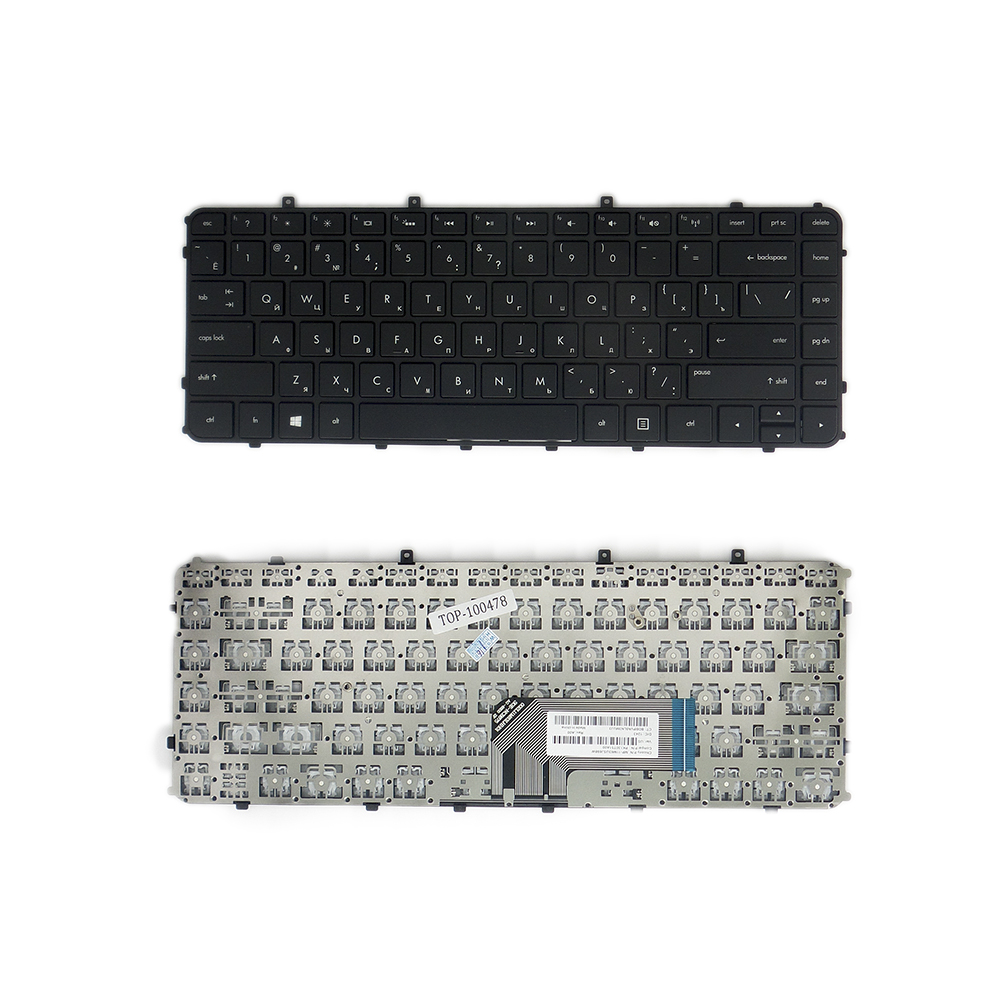 Купить оптом Клавиатура для ноутбука HP Envy 4-1000, 4-1100, 6-1000 Series. Плоский Enter. Черная, с черной рамкой. PN: MP-11M73SU6698.