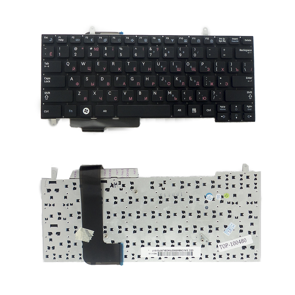 Купить оптом Клавиатура для ноутбука Samsung N210, N210-JA02RU, N210-JB01RU, NP-N210-JA01UA. Плоский Enter. Черная, без рамки. PN: V114060AS1.