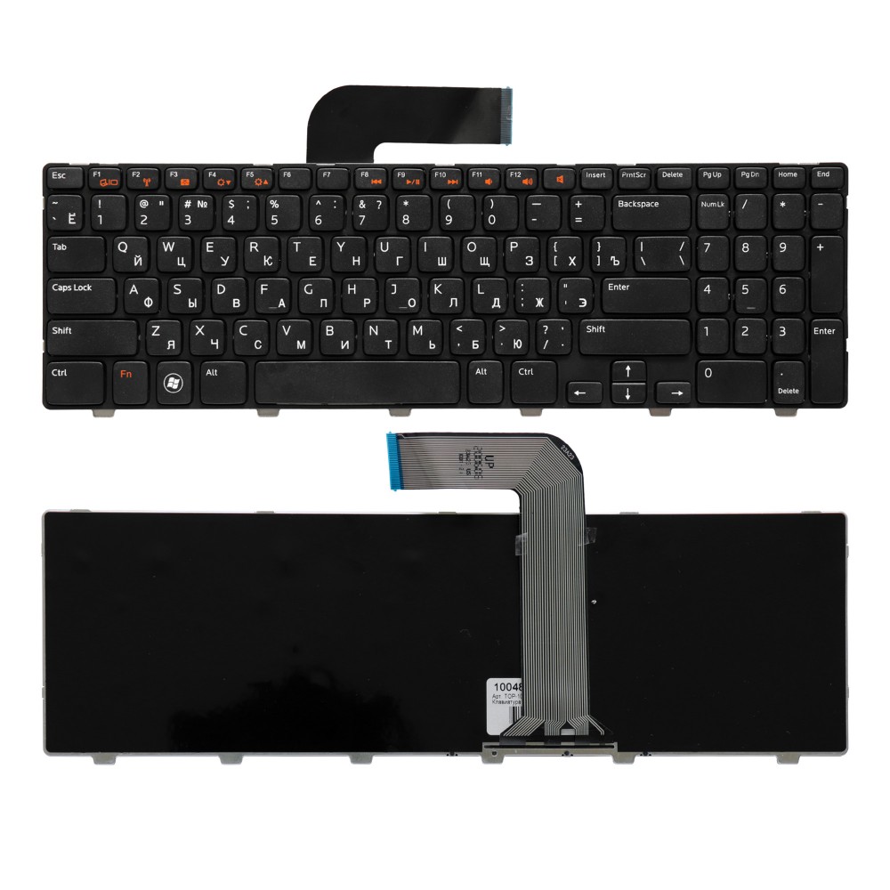 Купить оптом Клавиатура для ноутбука Dell Inspiron N5110, M5110, M511R Series. Плоский Enter. Черная, с черной рамкой. PN: NSK-DY0SW.