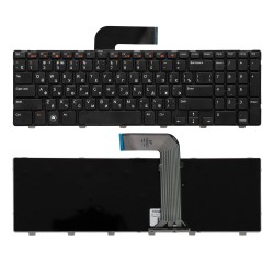 Клавиатура для ноутбука Dell Inspiron N5110, M5110, M511R Series. Плоский Enter. Черная, с черной рамкой. PN: NSK-DY0SW.