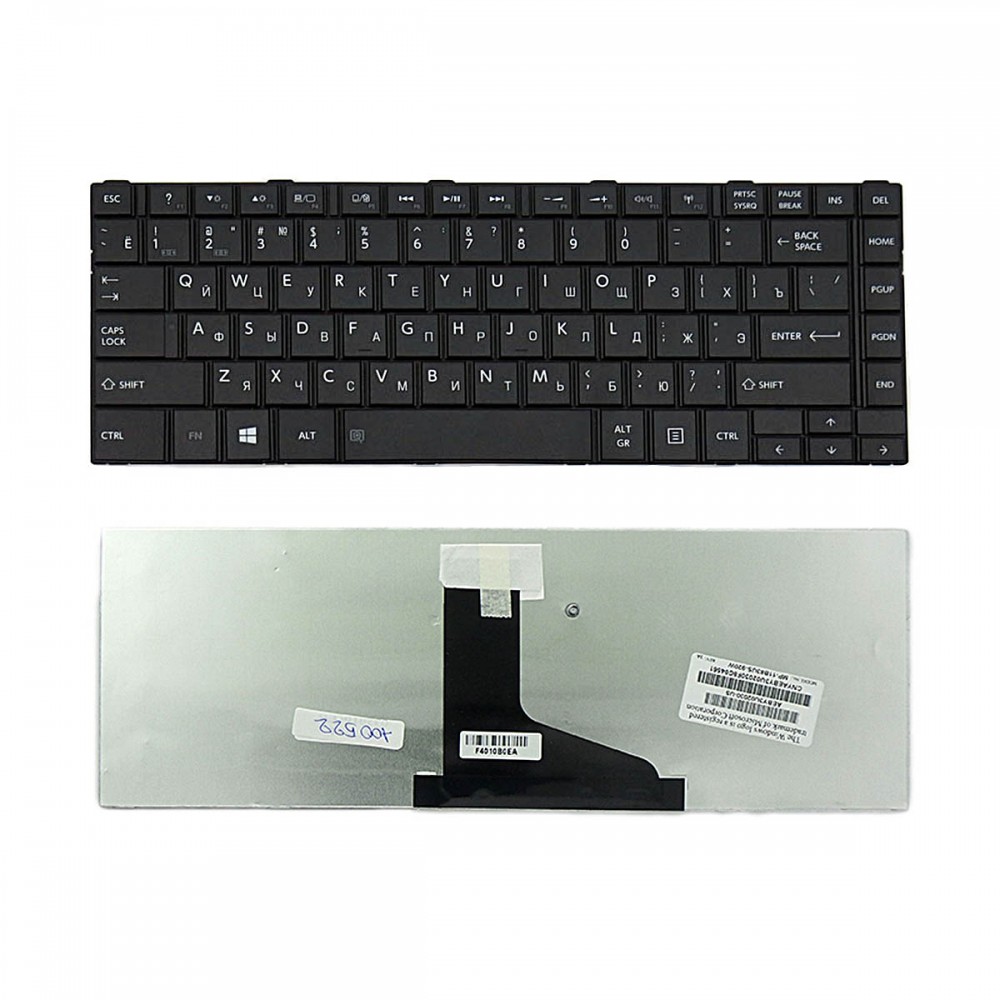 Купить оптом Клавиатура для ноутбука Toshiba Satellite L800, L830, M800, M805, M840 Series. Плоский Enter. Черная, без рамки. PN: 9Z.N7SSQ.10R, AEBY3700120.