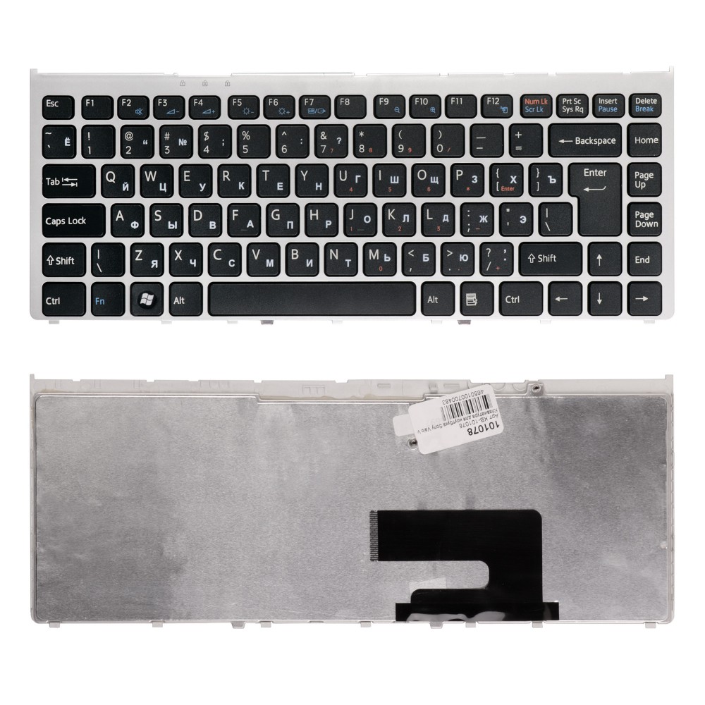 Купить оптом Клавиатура для ноутбука Sony Vaio VGN-FW, VGNFW Series. Г-образный Enter. Черная, с серебристой рамкой. PN: 148084172.