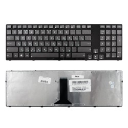 Клавиатура для ноутбука Asus K95, K93, A95, X93 Series. Плоский Enter. Черная, с черной рамкой. PN: V126202AK2.