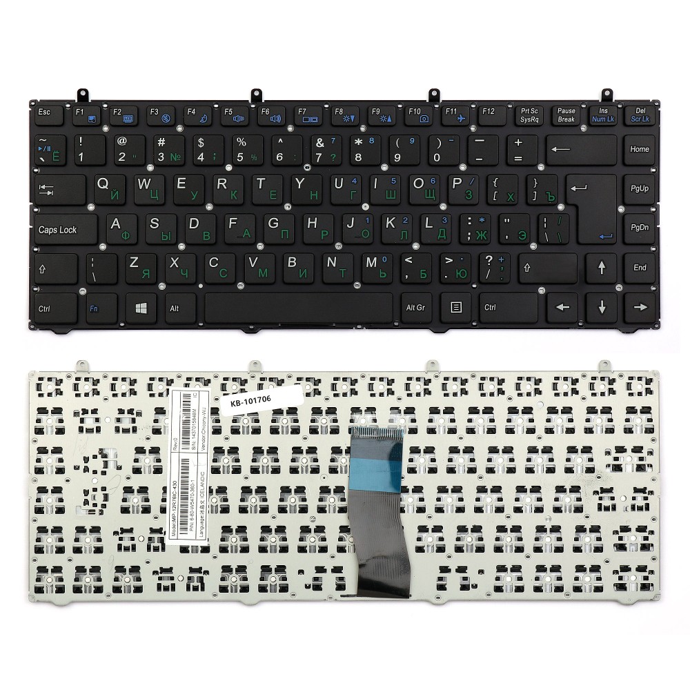Купить оптом Клавиатура для ноутбука DNS Clevo W230, W230SD, W230SS Series. Г-образный Enter. Черная, без рамки. PN: MP-12R76SU-430.