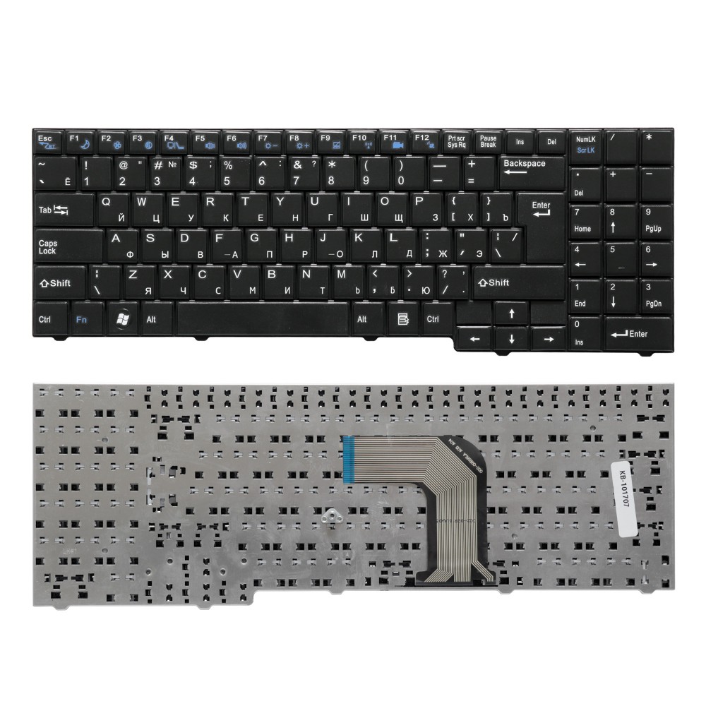 Купить оптом Клавиатура для ноутбука DNS ECS MB50, MB50II Series. Г-образный Enter. Черная, без рамки. PN: 82B382-FM2028.