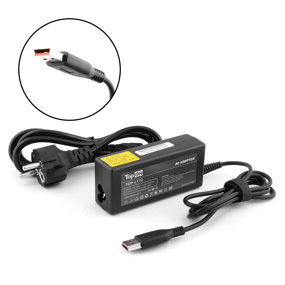 Купить оптом Блок питания TopON для Lenovo 20V 3.25A (Power USB) 65W ADL65WDA TOP-LT72P