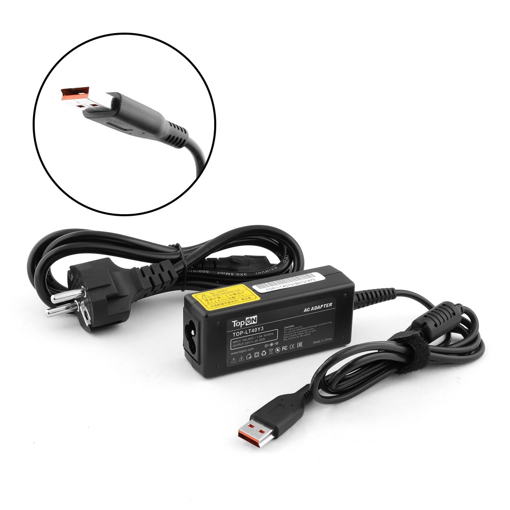 Купить оптом Блок питания TopON для Lenovo 20V 2A (Power USB) 40W ADL40WCA TOP-LT40Y3