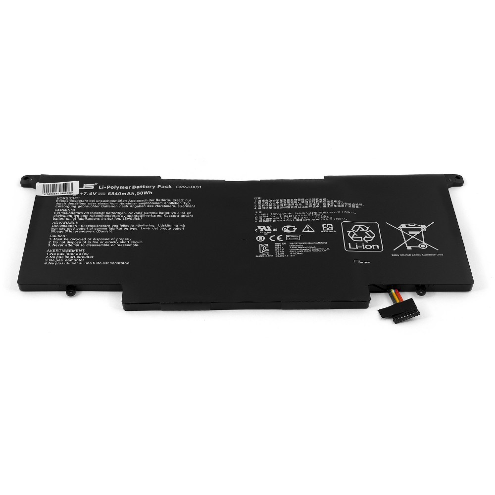 Купить оптом Аккумулятор для ноутбука Asus Zenbook UX31, UX31A, UX31E, UX31LA Series. 7.4V 6840mAh PN: C22-UX31, C23-UX31.