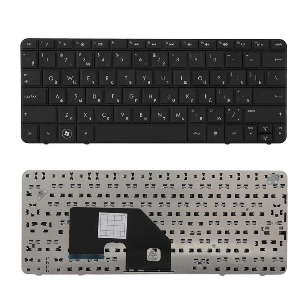 Купить оптом Клавиатура для ноутбука HP Mini 1103, 110-3000, 110-3500, 110-3600 Series. Плоский Enter. Черная, Без рамки. PN: SN5103.