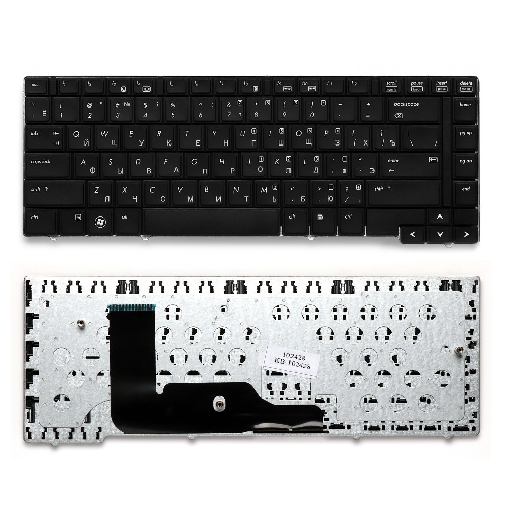 Купить оптом Клавиатура для ноутбука HP Probook 6455b, 6440b, 6445b, 6450b Series. Плоский Enter. Черная без рамки. PN: V103126BS1.