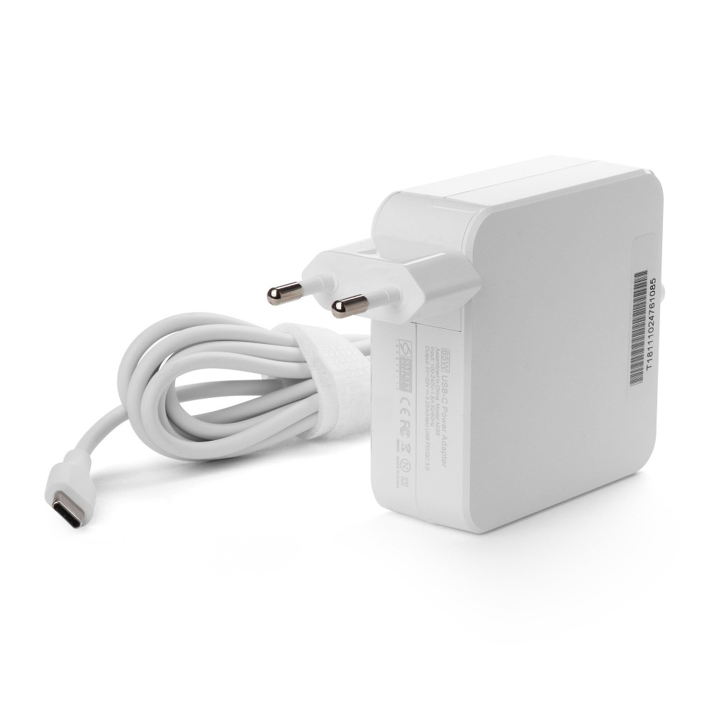 Купить оптом Универсальный блок питания 60W c портом USB-C, Power Delivery 3.0, Quick Charge 3.0, кабель 175 см. Белый