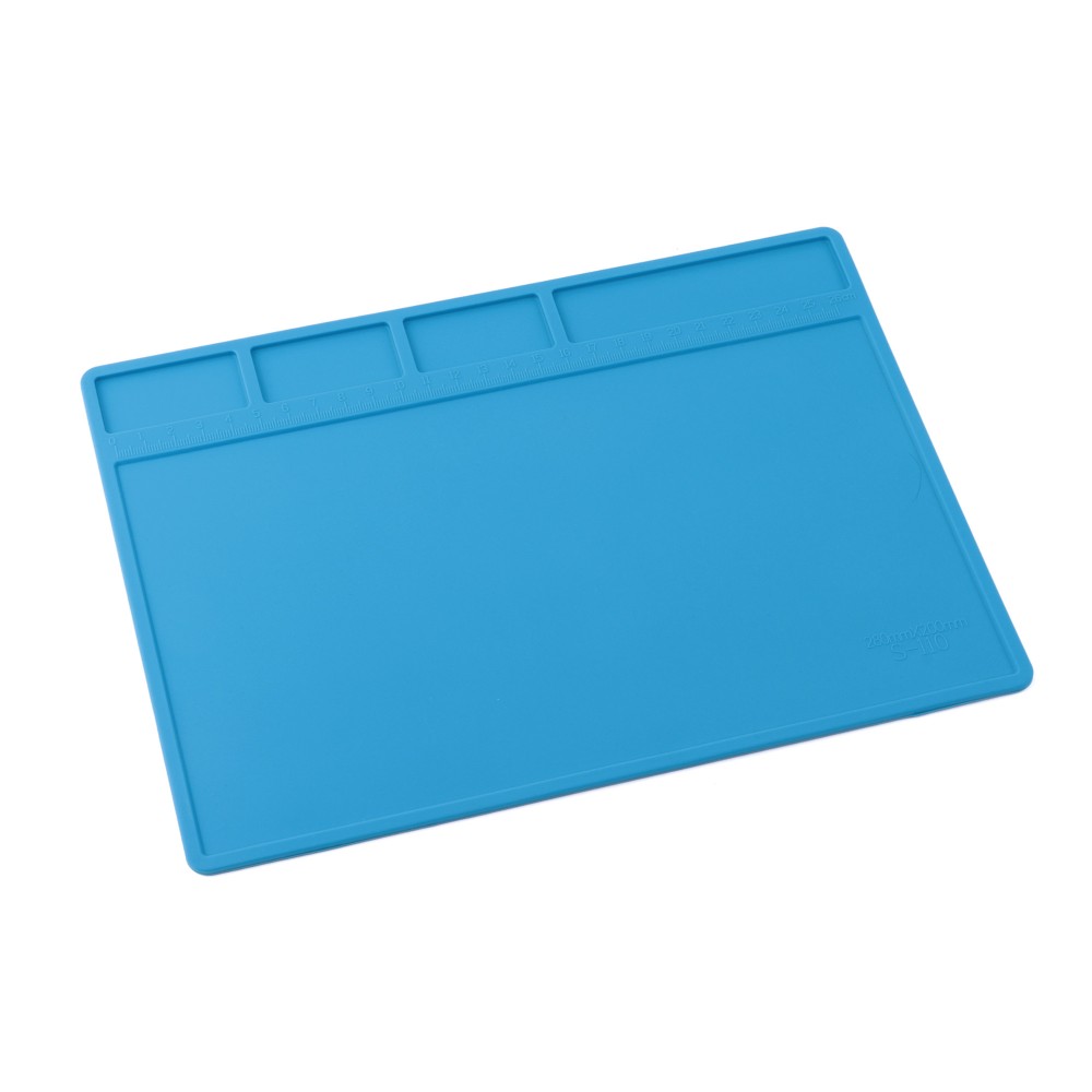 Купить оптом Коврик силиконовый термостойкий 28х20 см для ремонта и пайки электронных компонентов и микросхем. Цвет синий