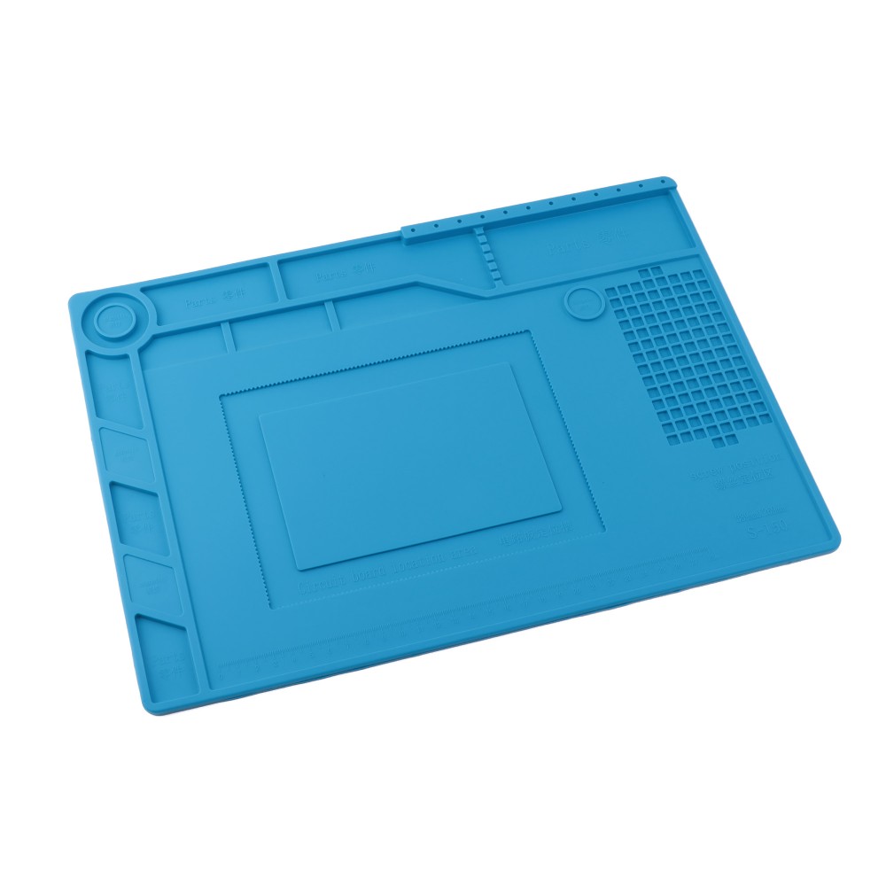 Купить оптом Коврик силиконовый термостойкий 39x27 см для ремонта и пайки электронных компонентов и микросхем. Цвет синий