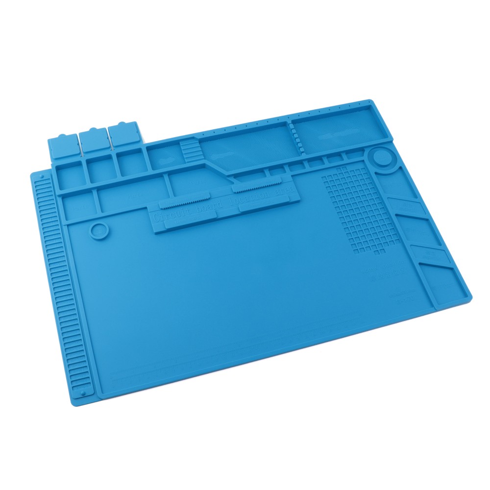 Купить оптом Коврик силиконовый термостойкий 48x32 см для ремонта и пайки электронных компонентов и микросхем. Цвет синий