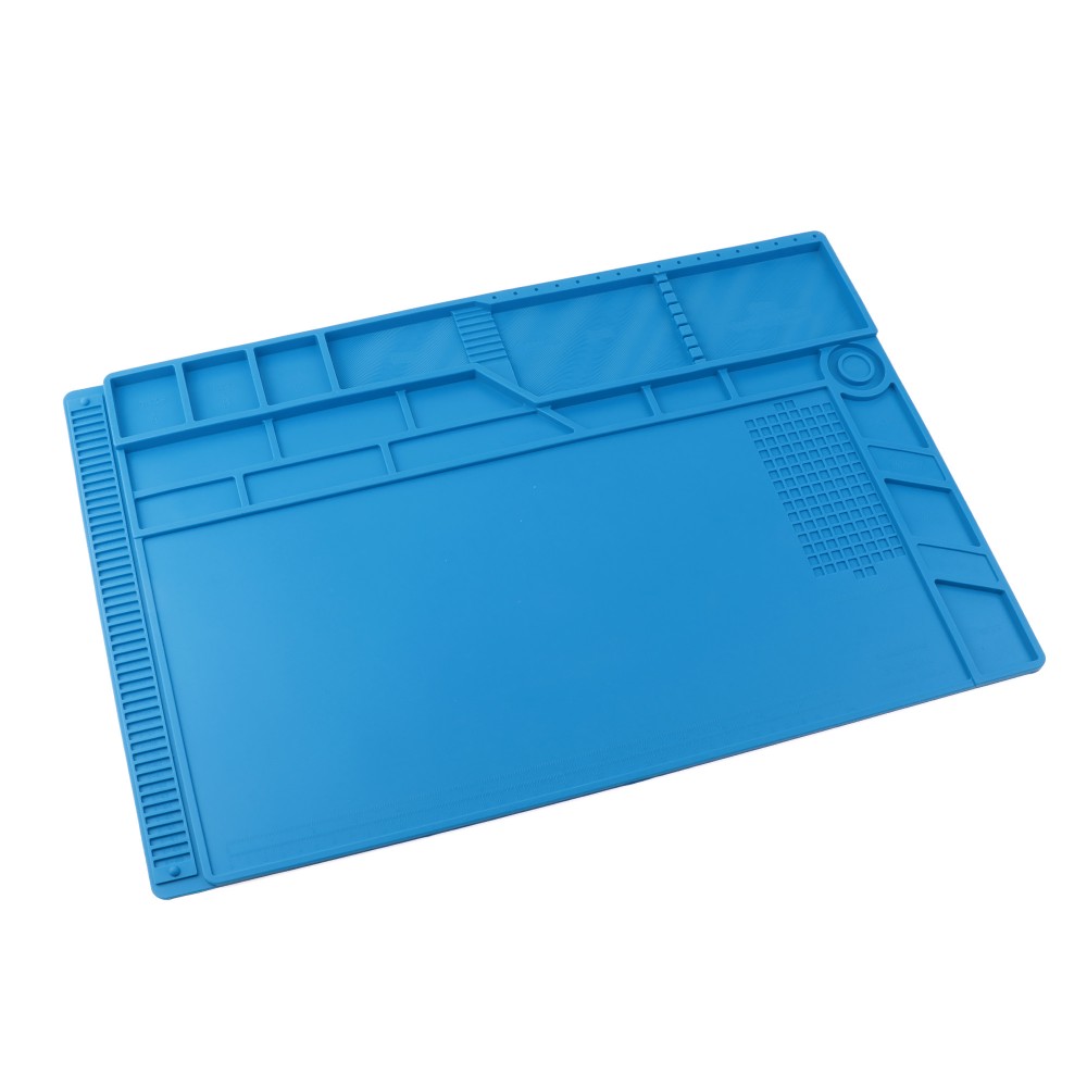 Купить оптом Коврик силиконовый термостойкий 55x35 см для ремонта и пайки электронных компонентов и микросхем. Цвет синий