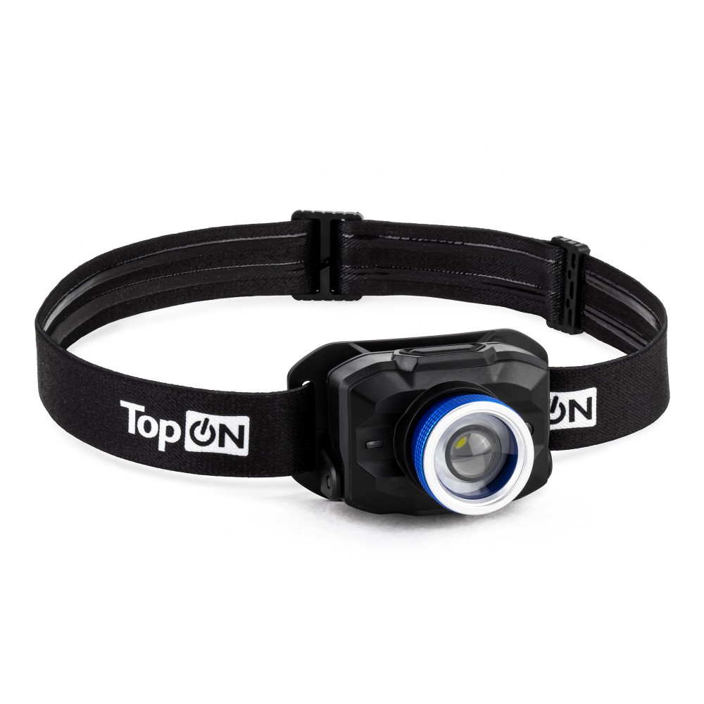 Купить оптом Налобный фонарь TopON TOP-MX04HL LED ZOOM 4 Вт 450 лм 3.7 В 2 Ач 7.4 Втч, оптический зум, IPX4, красный свет, стробоскоп