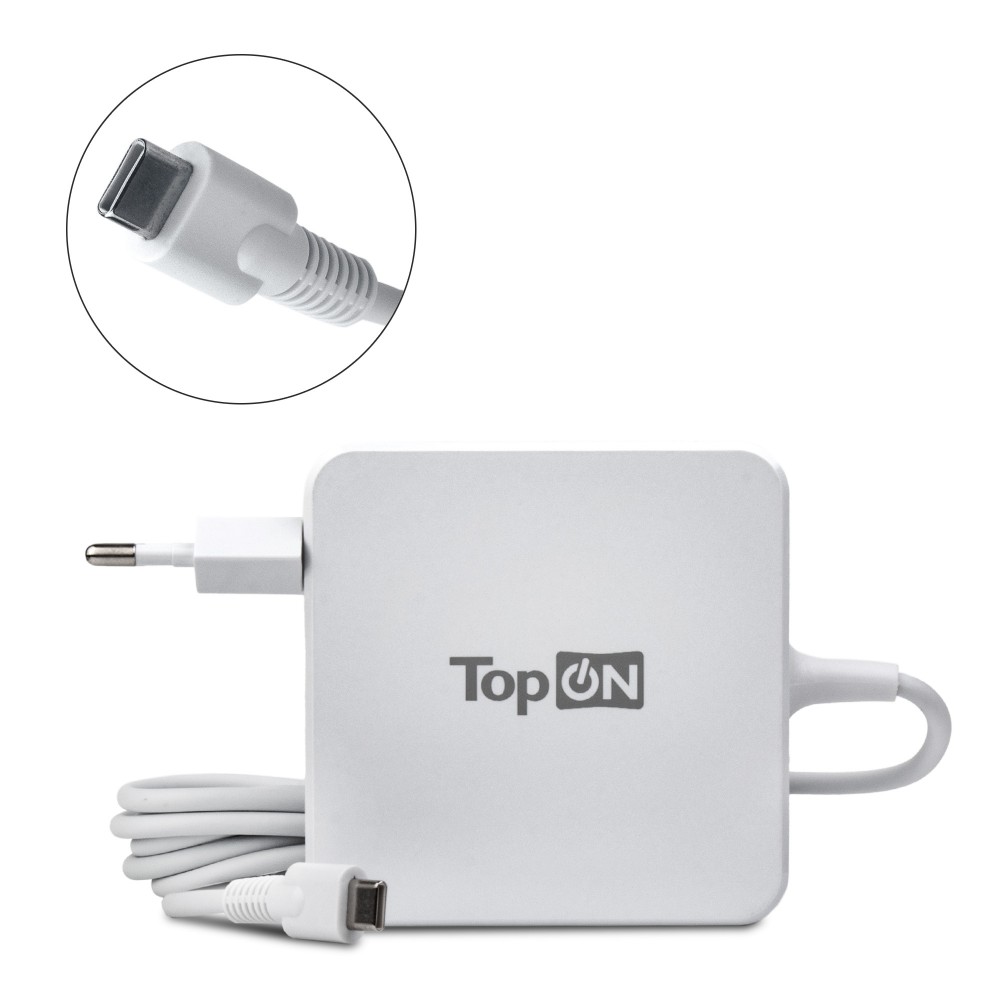 Купить оптом Блок питания TopON 100W кабель Type-C, Power Delivery, Quick Charge 3.0, в розетку, кабель 180 см, Белый. TOP-UC100W