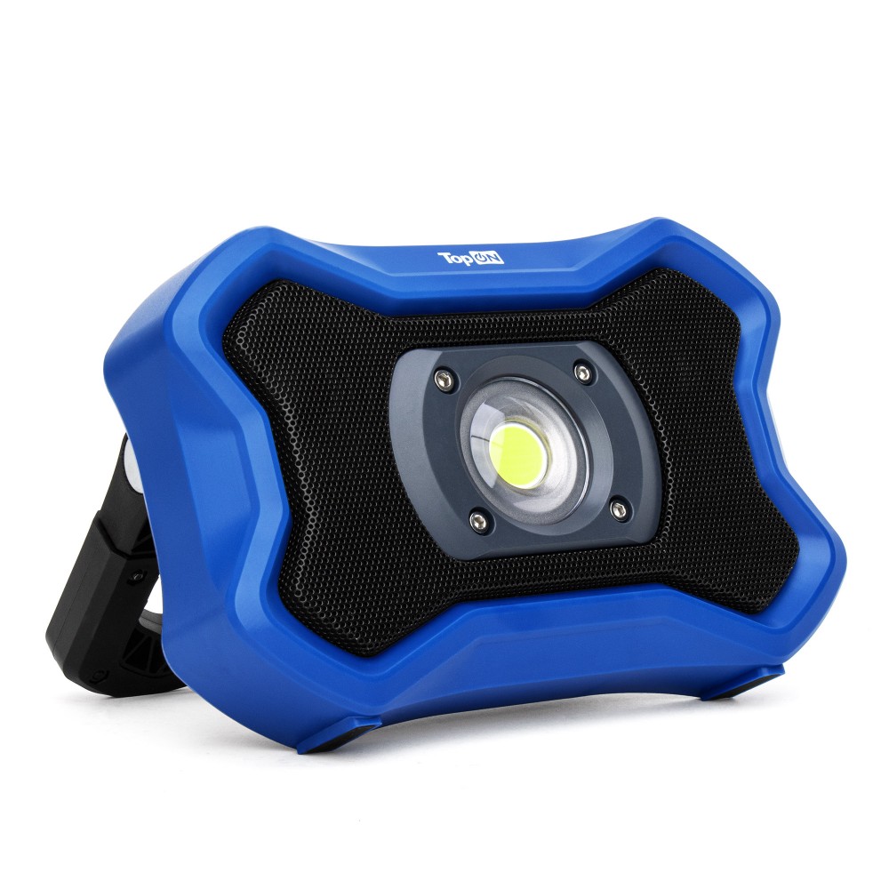 Купить оптом Аккумуляторный фонарь TopON TOP-MX2BTB LED 20 Вт 2000 лм 7.4 В 4.0 Ач 29.6 Втч Bluetooth колонка Синий