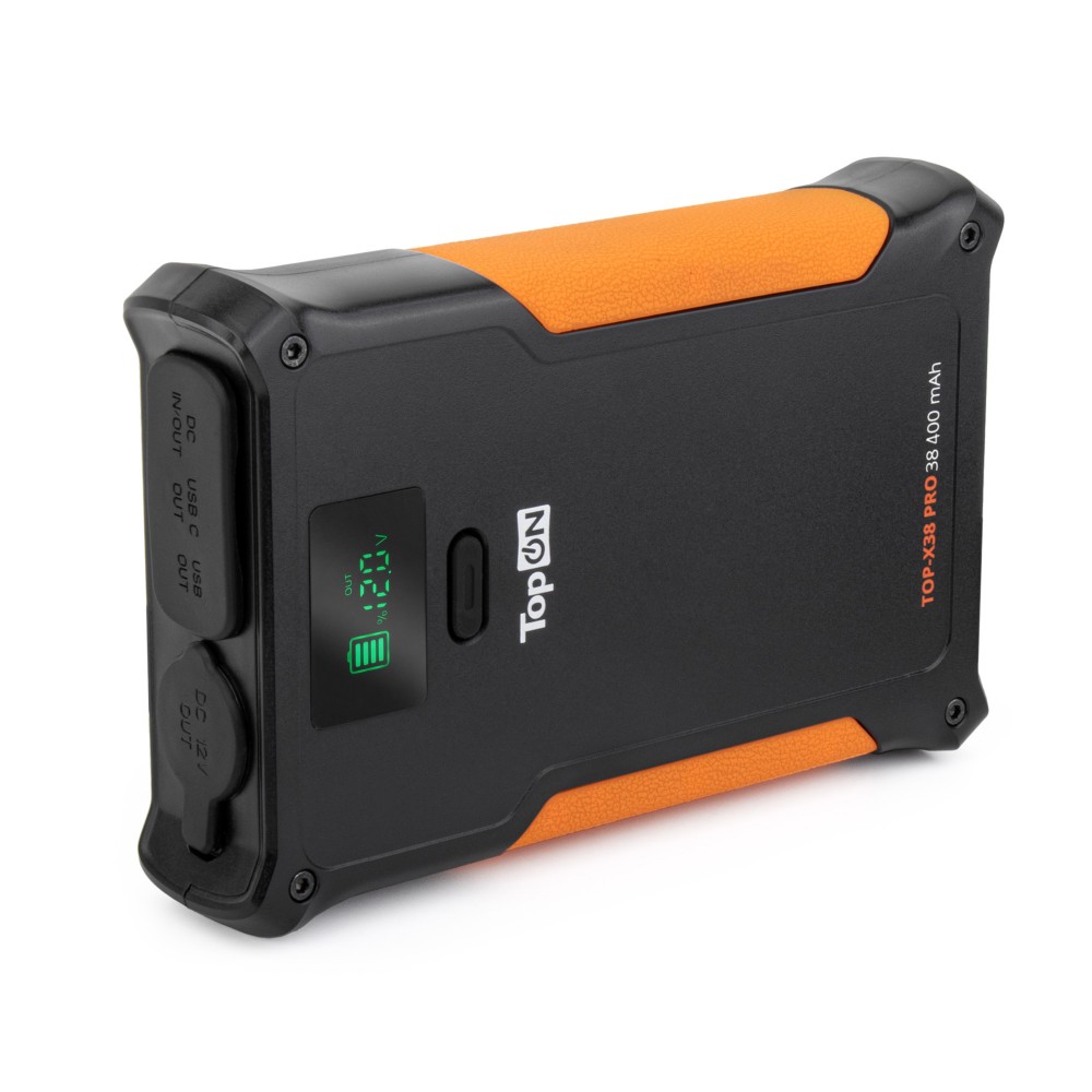 Купить оптом Внешний аккумулятор TopON TOP-X38 PRO 38000mAh DC 84W, Type-C PD 33W, USB QC3.0 18W, авторозетка 160W, защита IP65, LED Черный