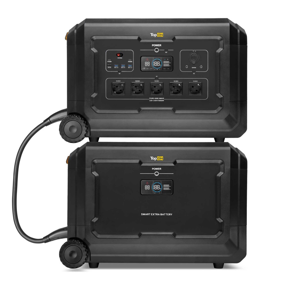 Купить оптом Портативная электростанция TopON TOP-X5000S 10 кВч LFP 5000 Вт, 5 розеток 220 В, авторозетка 12 В, Anderson, 2 DC, 2 Type-C, 4 USB, Bluetooth