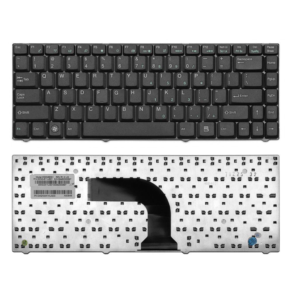 Купить оптом Клавиатура для ноутбука Asus F5, C90, Z37 Series. Плоский Enter. Черная без рамки