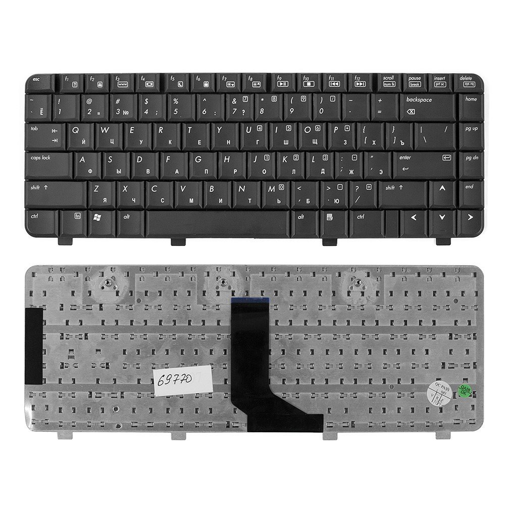 Купить оптом Клавиатура для ноутбука HP Pavilion HP DV2000, V3000 Series. Плоский Enter. Черная без рамки. PN: NSK-H520R.