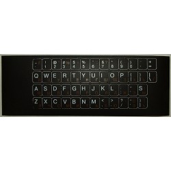 Наклейка на клавиатуру для ноутбука. Русский, латинский шрифт на черной подложке.