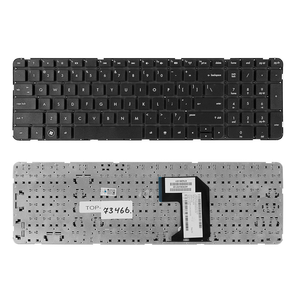 Купить оптом Клавиатура для ноутбука HP Pavilion G7-2000, G7-2100, G7-2200, G7-2300 Series. Плоский Enter. Черная, без рамки. US. PN: MP-11N13US-920, 674286-001.