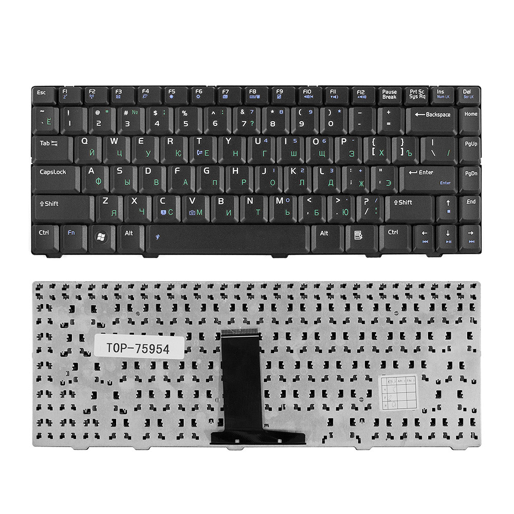 Купить оптом Клавиатура для ноутбука Asus F80, F83, X82 Series. Плоский Enter. Черная, без рамки. PN: V020462IS1.
