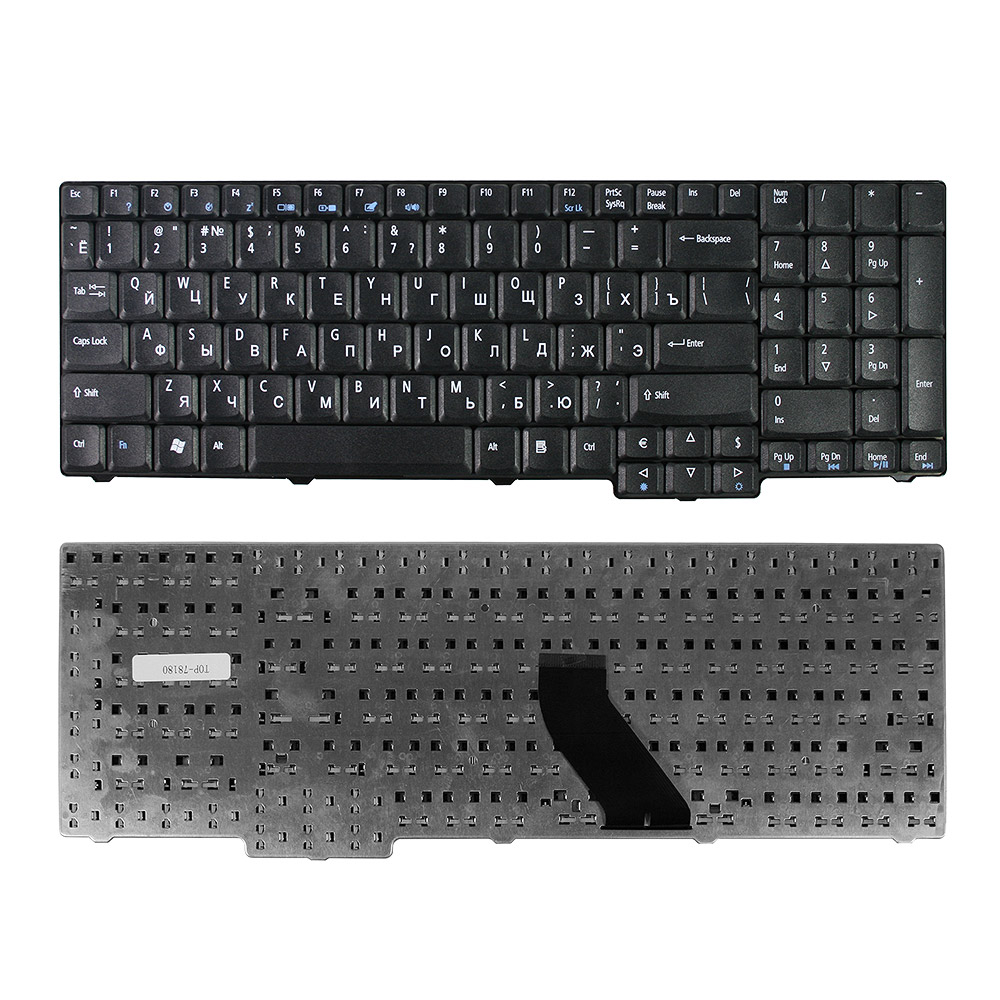 Купить оптом Клавиатура для ноутбука Acer Aspire 9300, 9400, 7000, 5735, 6930G Series. Плоский Enter. Черная, без рамки. PN: NSK-AFC2R.
