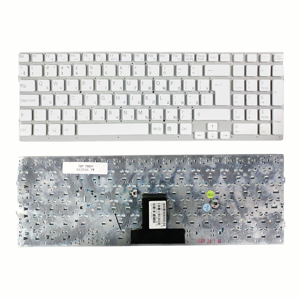 Купить оптом Клавиатура для ноутбука Sony Vaio VPC-EB Series. Г-образный Enter. Белая, без рамки. PN: 148792871.