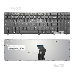 Клавиатура для ноутбука Lenovo B570, V570, Z570 Series. Плоский Enter. Черная, с черной рамкой. PN: 25-011910.