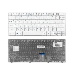 Клавиатура для ноутбука Acer 1810, 1830T, 721, 722, 751 Series. Плоский Enter. Белая, без рамки. PN: NSK-AQ00R.