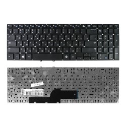 Клавиатура для ноутбука Samsung NP350V5C, NP355E5C, NP355E5X, NP355V5C, NP550P5C Series. Плоский Enter. Черная, без рамки. PN: BA59-03270C.